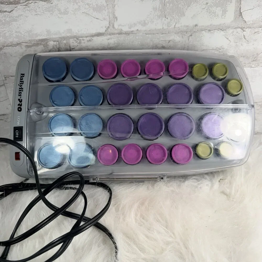 BaByliss Pro Nano Titanium 30 piece Hot Rollers Tested Works No Clips
